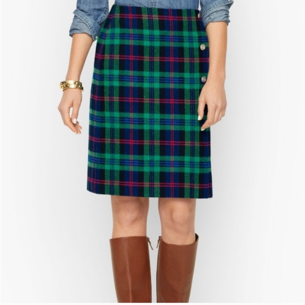 Talbots Cheerful Tartan A-Line Skirt
